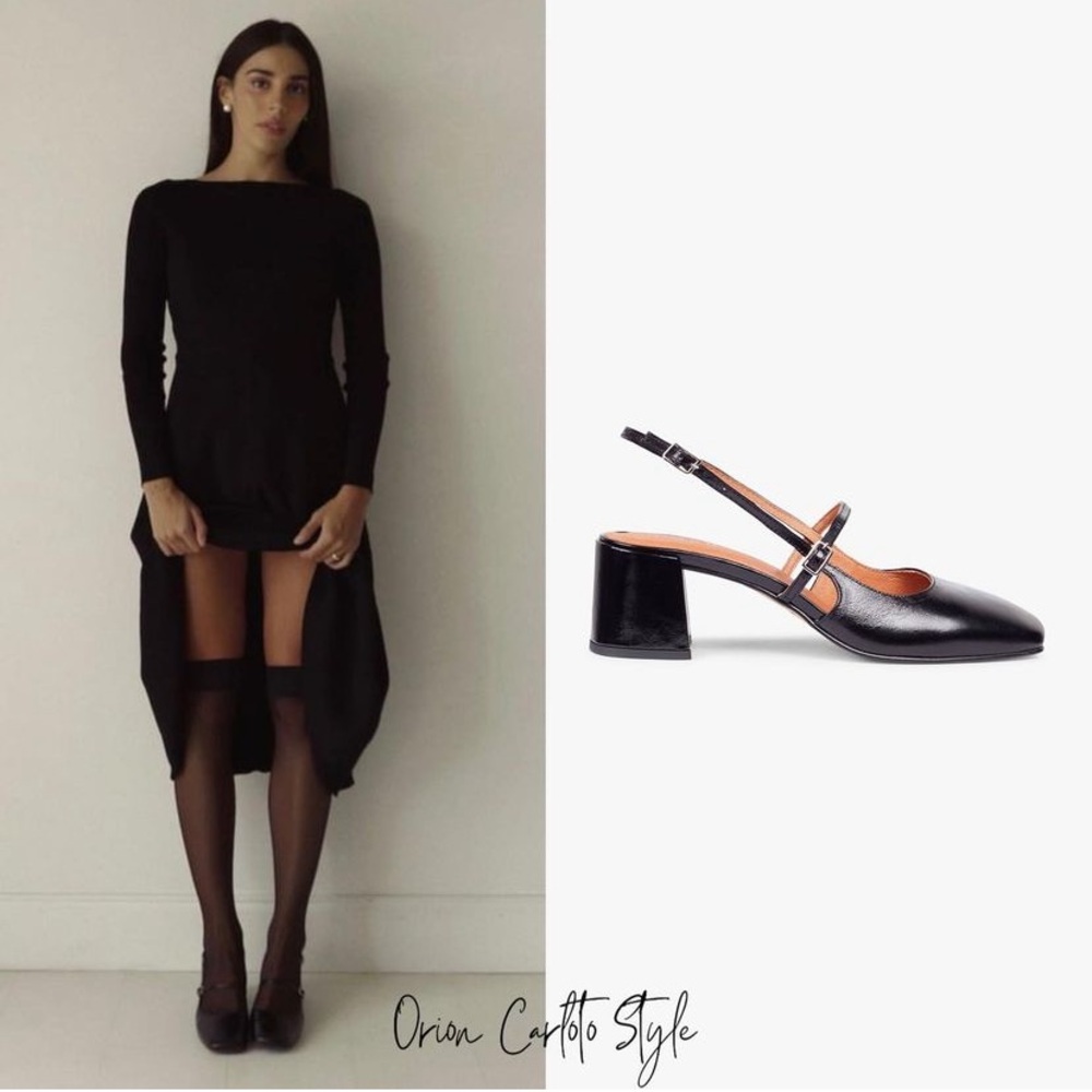 Jonak Paris leather square toe slingback open back Mary Jane babies block heels - Picture 2 of 13